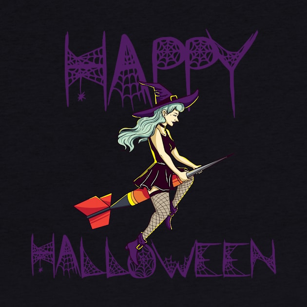 Happy Halloween Witch on Darts Costume Gift by Luxara